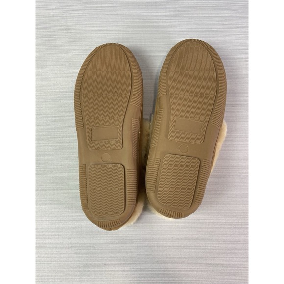 Hush Puppies Tan Suede Moccasins Fur Lined Loafer Slippers Women's Size‎ 10 - Picture 5 of 8